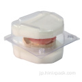 スポンジ付きのPVCプラスチック透明義歯貯蔵ケース